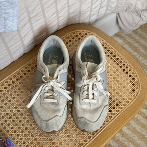 New Balance Light Gray and White Sneakers